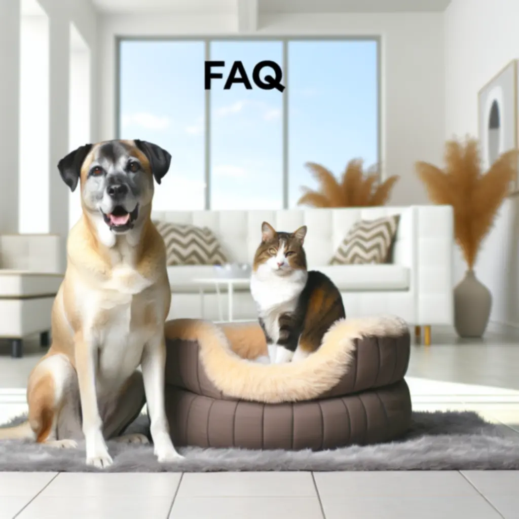 Pies i kot spokojnie odpoczywający po udanej wizycie