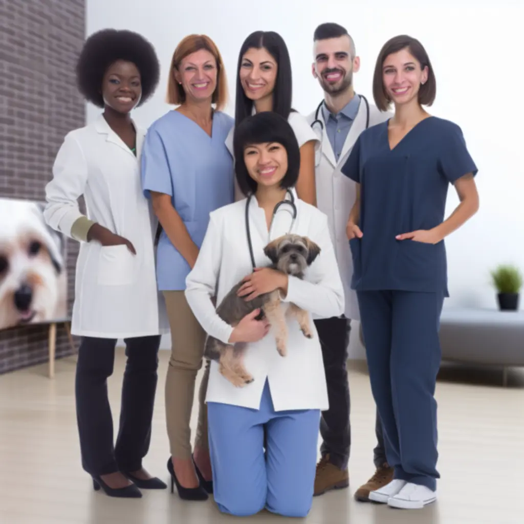 Zespół specjalistów zajmujących się opieką nad zwierzętami